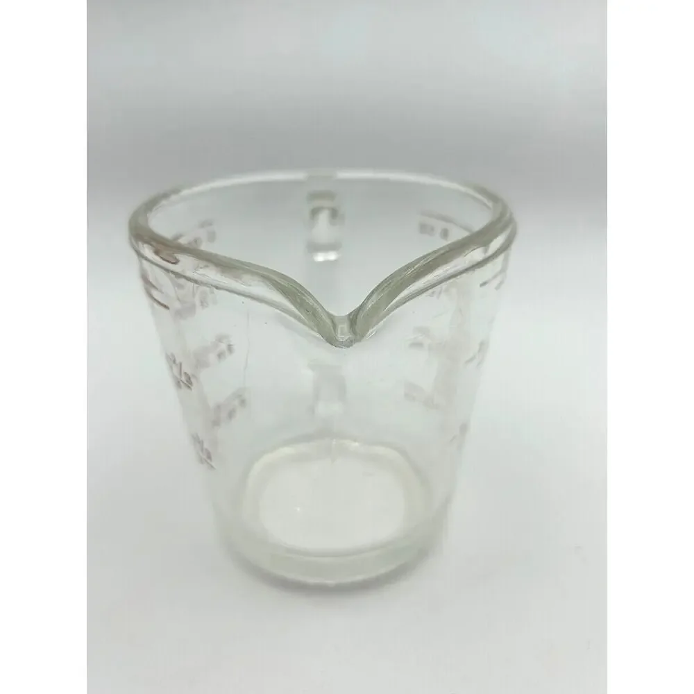 Vintage PYREX 508 Measuring Cup 1 Cup 8 oz Red Letter Open D Handle USA Glass